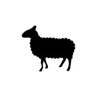 Walking Sheep Silhouette on white board vector