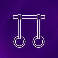 gymnastics rings and a bar icon, line vector
