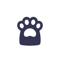 pata de un gato o perro icono en blanco vector