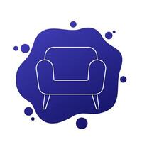 chair or armchair line icon vector