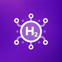 hydrogen synthesis icon, H2 energy production vector