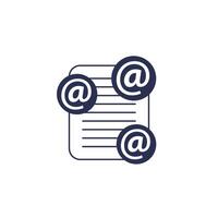 mail list icon on white vector