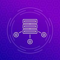 mainframe, server or hosting service line icon vector