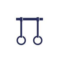 gymnastics rings and a bar icon on white vector