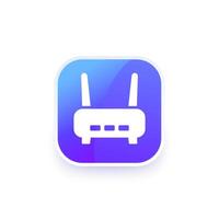 wi-fi router, modem icon for apps and web vector