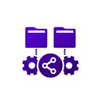 share files icon with folders vector