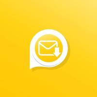 email message icon for apps, vector