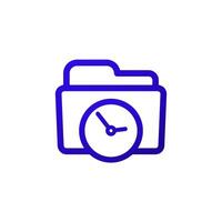 timesheet, time tracking icon with a folder vector