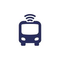 autonomous shuttle bus icon, driverless transport pictogram vector