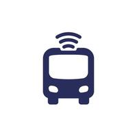 autonomous shuttle bus icon, driverless transport pictogram vector