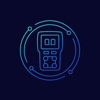gas detector icon, linear design vector