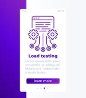 load testing banner design with line icon vector