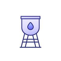 water tower, tank icon with outline vector
