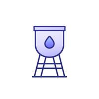 agua torre, tanque icono con contorno vector