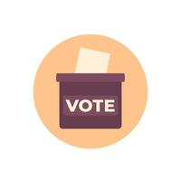 voting ballot box icon, flat vector