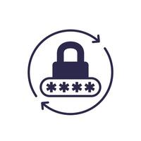 password reset, security icon, pictogram vector
