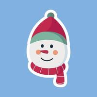 cute snowman sticker vector