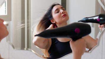 Woman Preparing Her Hair For The Day video