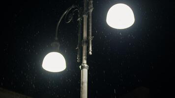 Rain Illuminated By The Street Lamp video