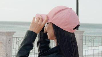 Pink Colored Hat For The New Outfit video