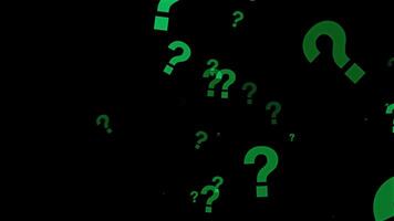 Green Question Marks Revolving Into Black Background video