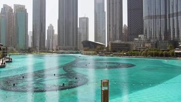 Clear Water Under The Skyscrapers Of Dubai video