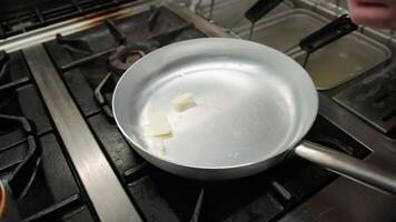 Butter Melting Inside A Frying Pan video