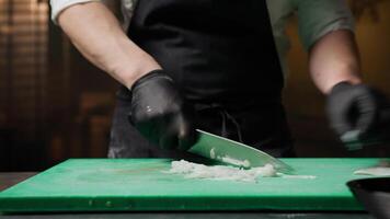 Chef Slicing Cuttlefish With Great Skill video