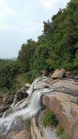 Scenic Tropical Waterfall In Chiang Mai Thailand. Close up. video