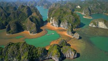 Aerial view of stunning Ha Long Bay in Vietnam video