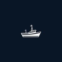 logo or symbol of a cruise ship sailing in the middle of the ocean vector