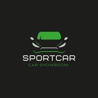 un verde coche logo para carro deportivo coche sala de exposición vector