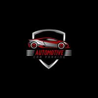 automotor coche estacionamiento logo diseño vector