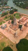 Aerial view of the historic city of Ayutthaya, Thailand. video