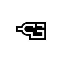 Alphabet Initials logo GY, YG, G and Y vector