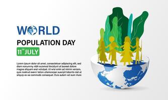 World Population day, Earth Lifecycle Stages of Life Background. vector