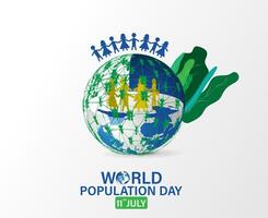 World Population day, Earth Lifecycle Stages of Life Background. vector