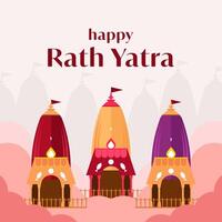 rath yatra festival ilustración en plano estilo diseño vector