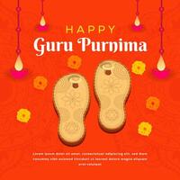 happy guru purnima illustration in flat design style vector