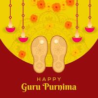 happy guru purnima greeting post and social media post vector