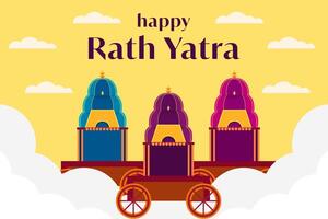 flat design Happy Rath Yatra background illustration vector