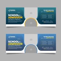 Back to school admission social media cover design and higher education banner template vector