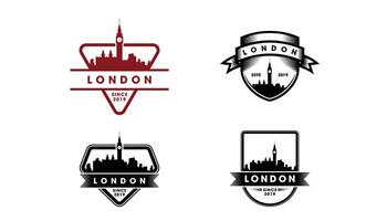 Londres horizonte silueta logo diseño ilustración vector