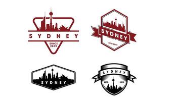 Sydney skyline silhouette logo illustration vector