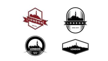 Londres horizonte silueta logo diseño ilustración vector