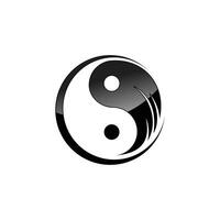 Silhouette Yin Yang icon symbol for element design vector