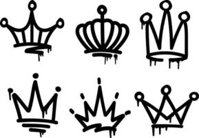 crown illustration in graffiti style vector