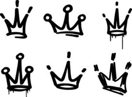 crown illustration in graffiti style vector