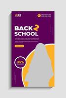 Back to School Social Media Story Template vector