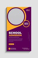 Back to School Social Media Story Template vector
